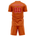 Custom Orange Orange Red Soccer Jersey