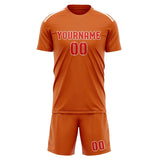 Custom Orange Orange Red Soccer Jersey