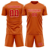 Custom Orange Orange Red Soccer Jersey