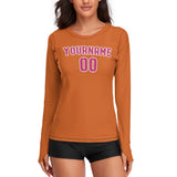 Custom Orange Pink Women's Long-Sleeve Shirt