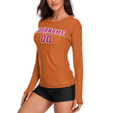 Custom Orange Pink Women's Long-Sleeve Shirt
