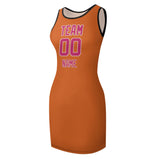 Custom Orange Pink Sleeveless Vest Dress