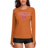 Custom Orange Red Women's Long-Sleeve Shirt