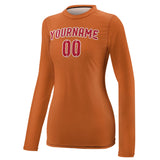 Custom Orange Red Women's Long-Sleeve Shirt