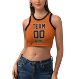 Custom Orange Black Sleeveless Tank Top