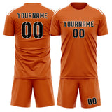 Custom Orange Black Soccer Jersey