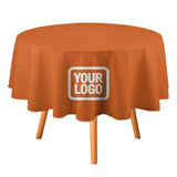 Custom Orange White Round Table Cloth