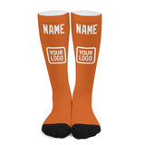 Custom Orange White Knee-High Sock