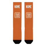 Custom Orange White Knee-High Sock