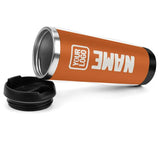 Custom Orange White Stainless Steel Water Cup