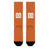 Custom Orange White Knee-High Sock