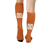 Custom Orange White Knee-High Sock