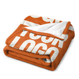 Custom Orange White Blanket