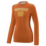 Custom Orange Yellow Women's Long-Sleeve Shirt