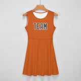Custom Orange Dark Grey Cheerleader Dress