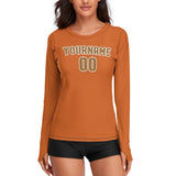 Custom Orange Khaki Women's Long-Sleeve Shirt