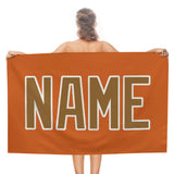 Custom Orange Khaki Beach Towel
