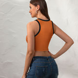 Custom Orange Light Purple Sleeveless Tank Top