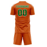 Custom Orange Emerald Green Soccer Jersey
