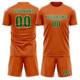 Custom Orange Emerald Green Soccer Jersey