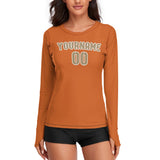 Custom Orange Light Khaki Women's Long-Sleeve Shirt