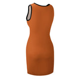 Custom Orange Light Khaki Sleeveless Vest Dress