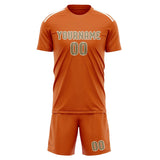 Custom Orange Light Khaki Soccer Jersey