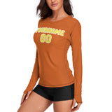 Custom Orange Light Yellow Women's Long-Sleeve Shirt