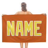 Custom Orange Light Yellow Beach Towel