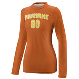 Custom Orange Light Yellow Women's Long-Sleeve Shirt
