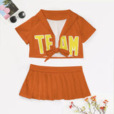 Custom Orange Light Yellow Cheerleading Uniform Set