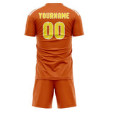 Custom Orange Light Yellow Soccer Jersey