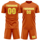 Custom Orange Light Yellow Soccer Jersey