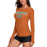Custom Orange Blue Green Women's Long-Sleeve Shirt