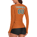 Custom Orange Blue Green Women's Long-Sleeve Shirt