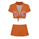 Custom Orange Copper Rose Cheerleading Uniform Set