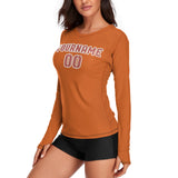 Custom Orange Copper Rose Women's Long-Sleeve Shirt