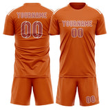 Custom Orange Copper Rose Soccer Jersey