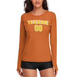 Custom Orange Gold Women's Long-Sleeve Shirt