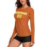 Custom Orange Gold Women's Long-Sleeve Shirt