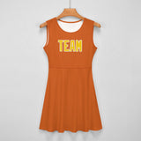 Custom Orange Gold Cheerleader Dress
