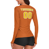 Custom Orange Gold Women's Long-Sleeve Shirt