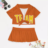 Custom Orange Gold Cheerleading Uniform Set