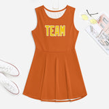 Custom Orange Gold Cheerleader Dress