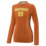 Custom Orange Gold Women's Long-Sleeve Shirt