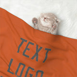 Custom Orange Dark Grey Pet Blanket