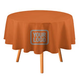 Custom Orange Gray Round Table Cloth