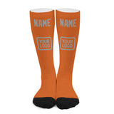 Custom Orange Gray Knee-High Sock