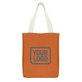 Custom Orange Gray Canvas Tote Bag