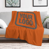Custom Orange Dark Grey Blanket